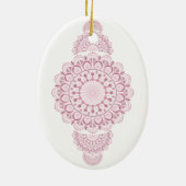 Monogram Roze Confetti Kant Siermandala Keramisch Ornament (Achterkant)