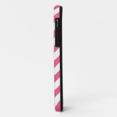 Monogram roze diagonaal strepen Case-Mate iPhone case (Achterkant/links)