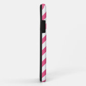 Monogram roze diagonaal strepen Case-Mate iPhone case (Achterkant/rechts)