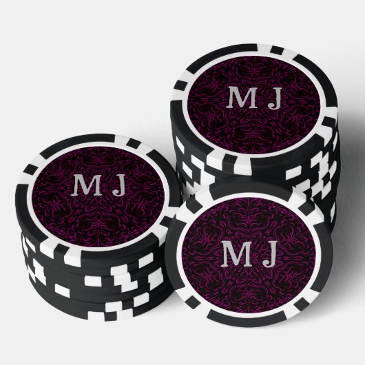 Monogram roze dromen caleidoscoop patroon poker chips (Opstapeling)