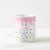 Monogram roze druppel en sprinkhaan ijs koffiemok (Center)