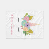 Monogram Roze Eenhoorn Meisje Gift | Baby Deken (Voorkant (Horizontaal))