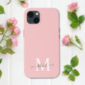 Monogram roze | Elegant minimalistisch Case-Mate iPhone Case