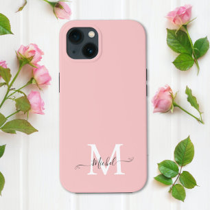 Monogram roze Elegant minimalistisch Case-Mate iPhone Case