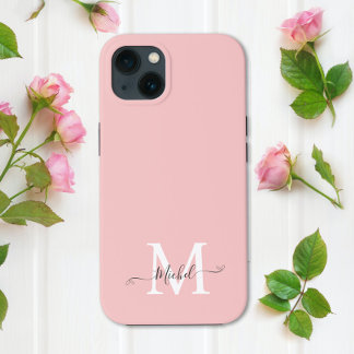 Monogram roze | Elegant minimalistisch Case-Mate iPhone Case