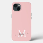 Monogram roze | Elegant minimalistisch Case-Mate iPhone Case (Achterkant)