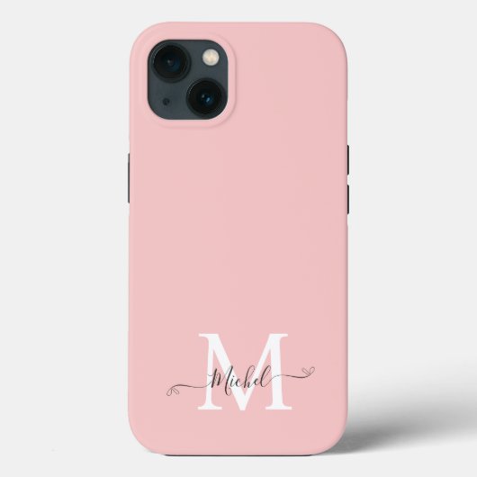 Monogram roze | Elegant minimalistisch Case-Mate iPhone Case (Achterkant)