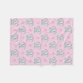 Monogram Roze Elephant Star Baby Girl Fleece Deken (Voorkant (Horizontaal))