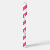 Monogram roze en Aqua Diagonaal Stripes Case-Mate iPhone Case (Achterkant / Rechts)