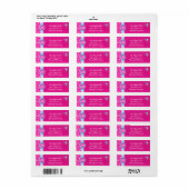 Monogram Roze en Blauw met Bloem Adresetiketten Etiket (Full Sheet)
