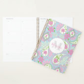 Monogram Roze en Blauw Paisley Custom Planner (Display)