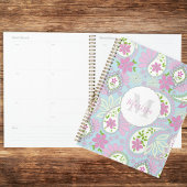 Monogram Roze en Blauw Paisley Custom Planner