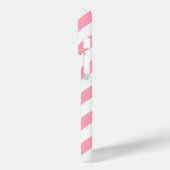 Monogram roze en blauwe diagonale strepen Case-Mate iPhone case (Achterkant / Links)