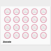 Monogram Roze en Blauwe Stippen - DIY Labels (Vel)