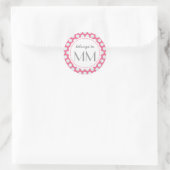 Monogram Roze en Blauwe Stippen - DIY Labels (Tas)