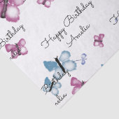 Monogram roze en blauwe vlinder tissuepapier (Detail)