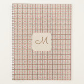 Monogram roze en bruin Floral Planner (Voorkant)