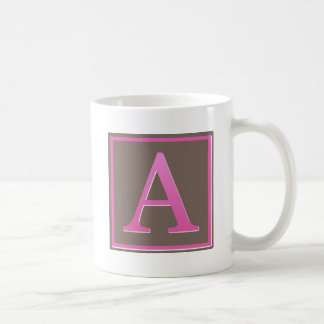 Monogram roze en bruin koffiemok