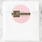 Monogram Roze en bruine Stickers (Tas)