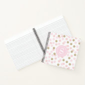 Monogram roze en Faux Gold Glitter Pattern Notitieboek (Binnen)