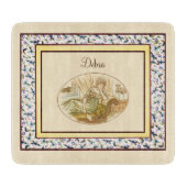  Monogram Roze en Geel meisje Snijplank (Voorkant)