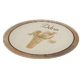  monogram Roze en Gele Bloemen Snijplank (Hoek)