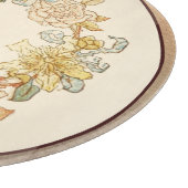 monogram Roze en Gele Bloemen Snijplank (Hoek)