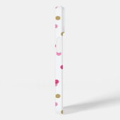 Monogram roze en goudConfetti Stippen Case-Mate iPhone Case (Achterkant / Rechts)