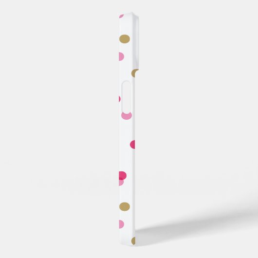 Monogram roze en goudConfetti Stippen Case-Mate iPhone Case (Achterkant / Rechts)