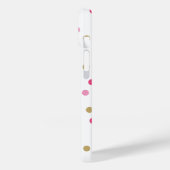 Monogram roze en goudConfetti Stippen Case-Mate iPhone Case (Achterkant / Links)
