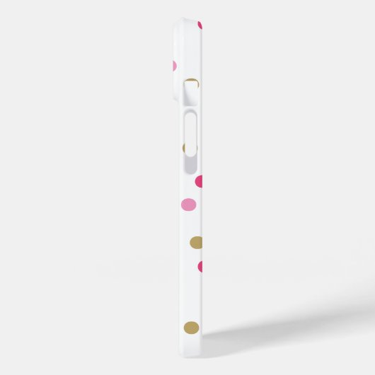 Monogram roze en goudConfetti Stippen Case-Mate iPhone Case (Achterkant / Links)