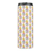 Monogram Roze en Gouden Glitter Ananas Thermosbeker (Achterkant)