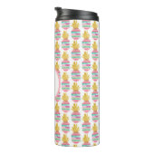Monogram Roze en Gouden Glitter Ananas Thermosbeker (Geroteerd rechts)