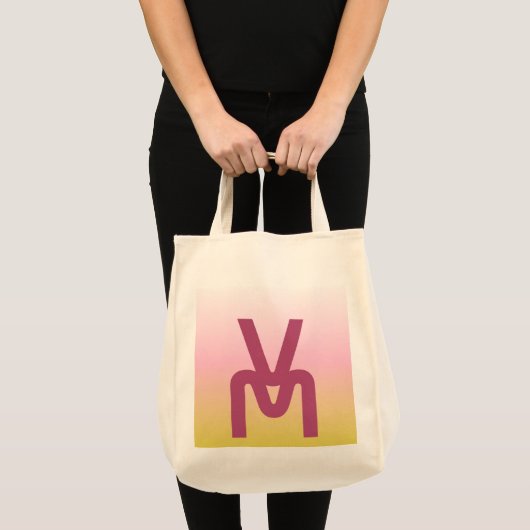 Monogram roze en gouden verloop tote bag (Voorkant (product))