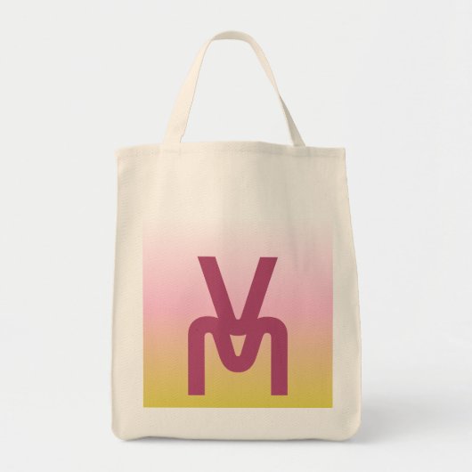 Monogram roze en gouden verloop tote bag (Voorkant)