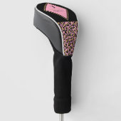 Monogram roze en goudluipaard afdrukken | Kleurblo Golfheadcover (Schuin)