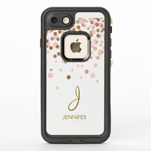 Monogram roze en goudolie-Confetti (Achterkant)