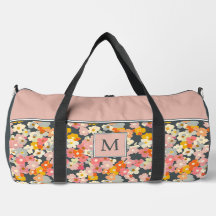 Monogram Roze en Grijs Bloemmotief Initiaal Groot