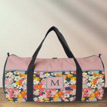 Monogram Roze en Grijs Bloemmotief Initiaal Groot