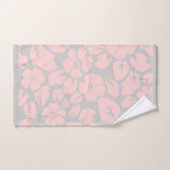 Monogram roze en grijze Floral Handdoek (Handdoek)