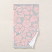 Monogram  roze en grijze Floral Handdoek (Handdoek)