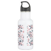 Monogram roze en grijze Floral Waterverf Waterfles (Achterkant)