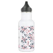 Monogram roze en grijze Floral Waterverf Waterfles (Rechts)