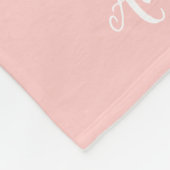 Monogram roze en grijze Trellis | bewerkbare kleur Fleece Deken (Hoek)