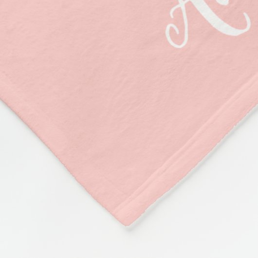 Monogram roze en grijze Trellis | bewerkbare kleur Fleece Deken (Hoek)