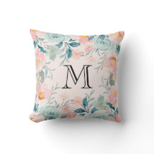 Monogram roze en groene Floral Border