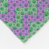 Monogram roze en groene glitter Chevron Fleece Deken (Hoek)