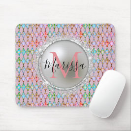 Monogram Roze en Groene Harlequin Muismat