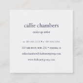 Monogram roze en marinemonogram vierkante visitekaartje (Achterkant)