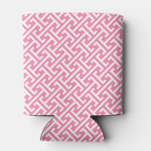 Monogram roze en Navy Preppy Pattern Blikjeskoeler (Achterkant)